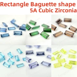 2x4mm~3x6mm 5/10/20pcs Rectangle Shape Baguette Cut Rare color Cubic Zirconia Loose CZ Beads 5A Synthetic Gems For Jewelry Ring