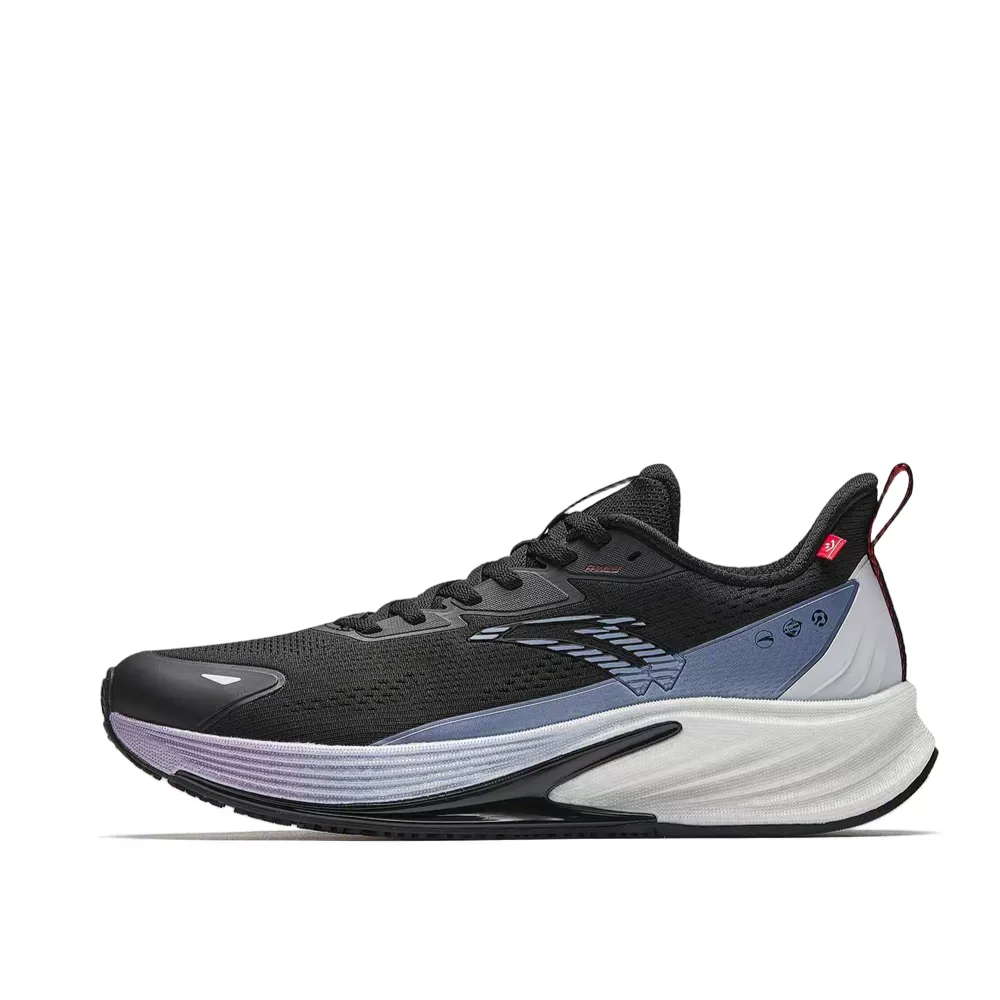 

Anta Rocket 6.0 Comfort Mesh Low-Top Lightweight Running Shoes for Men - Black/Metallic Bright Blue/Paper White 912615596-1