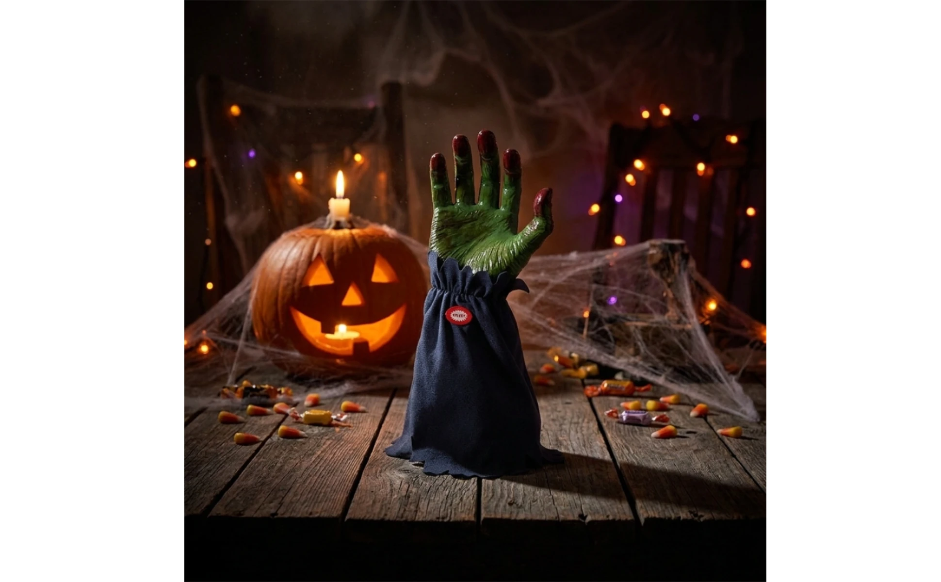 Ghost Hand Decoration Spooky Animated Hand with Cloth Base Animatronic Prop Scary Sturdy for Tabletop Displays