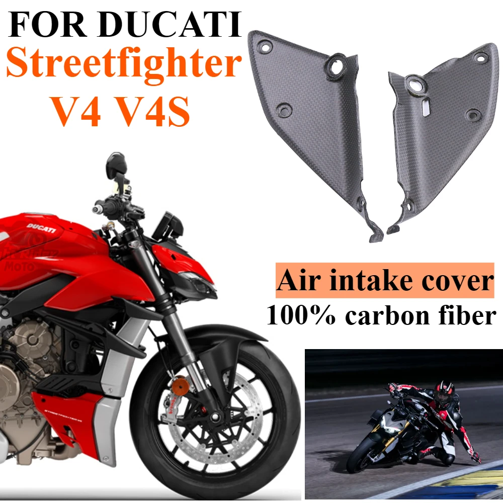 

Motorcycle Modification Accessory, For DUCATI treetfighter V4 V4S 2022 2023 2024+ 100% pure 3K Carbon Fiber Air intake cover
