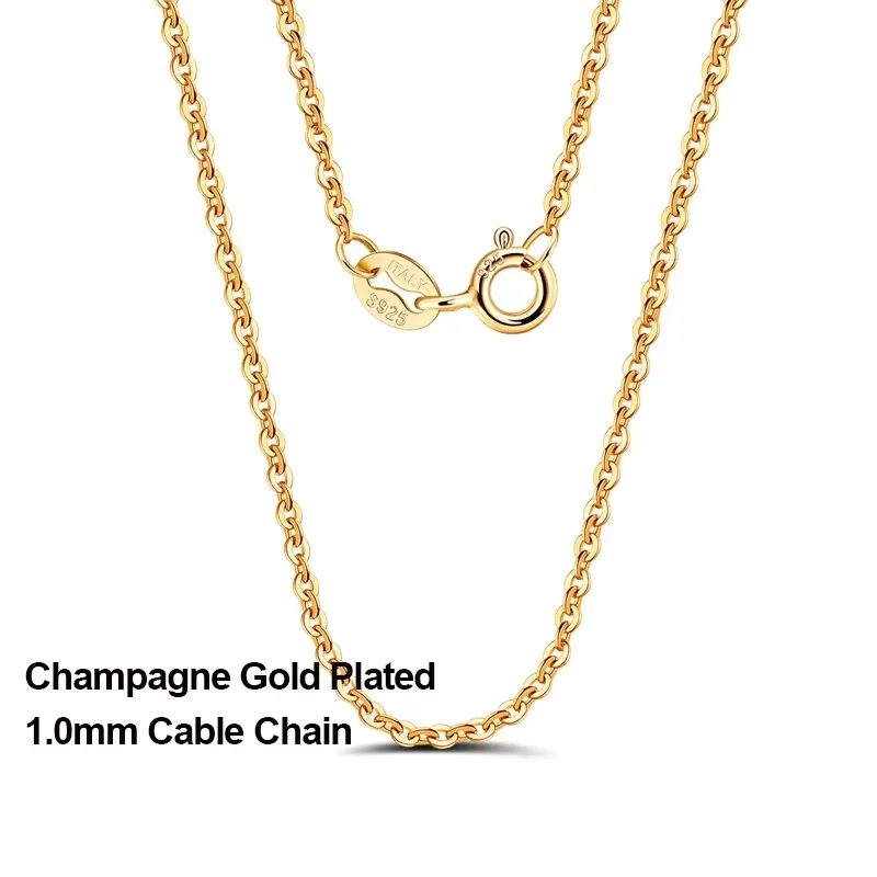 Rinntin 18 Karat Gold 925 Sterling Silber Mode Kabelgliederketten Halskette für Frauen Dünne Halskette Zubehör Schmuck SC06