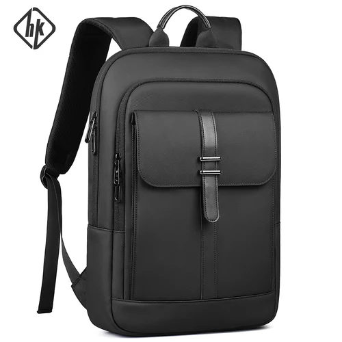 Mochila para ordenador portátil HK Slim de 15,6 pulgadas para hombre, mochila de negocios impermeable, mochila escolar antirrobo, mochilas de viaje para viajes diarios