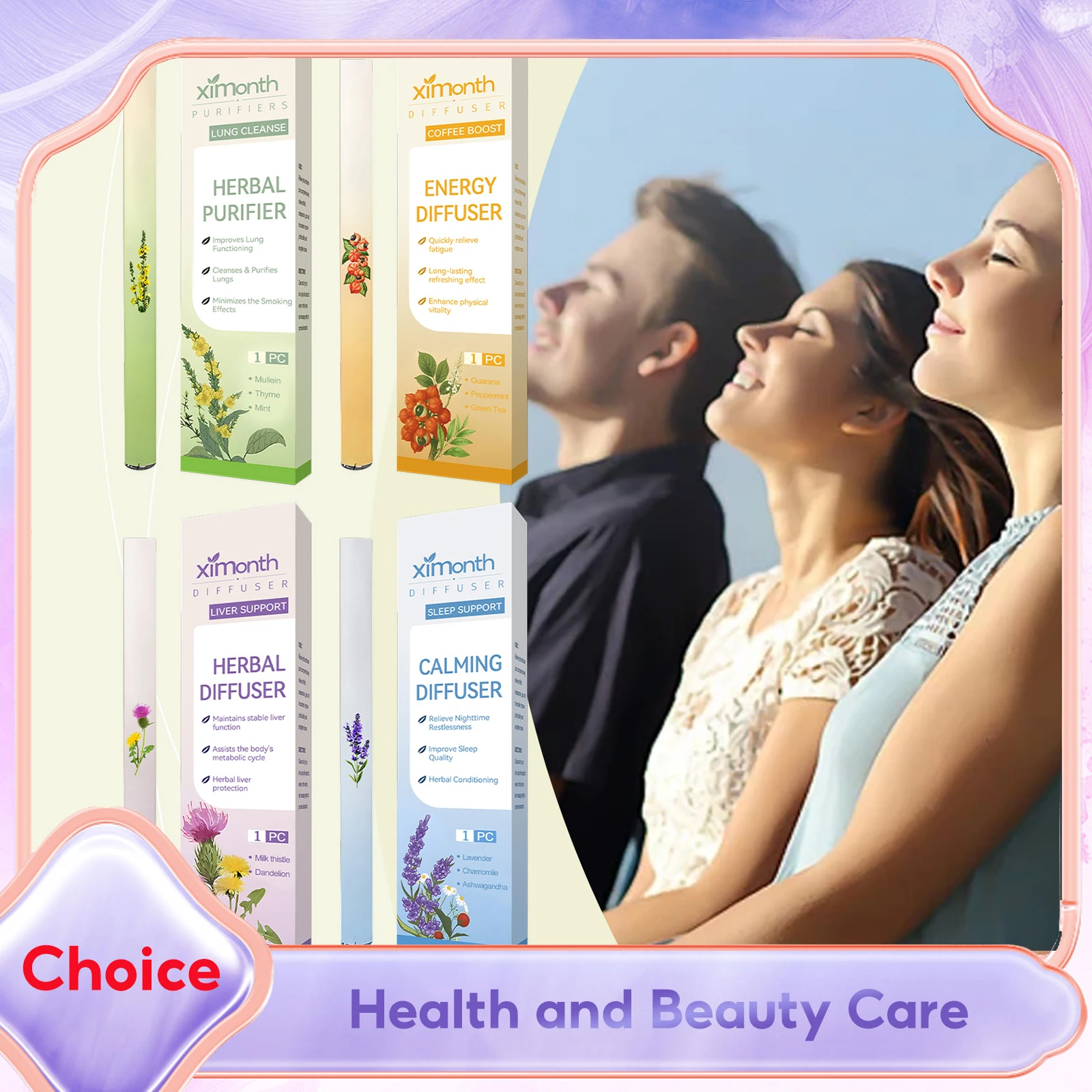 

Herbal Nasal Inhaler Diffuser Lung Cleansing Improve Breathing Refreshing Liver Health Relief Discomfortion Calming Energy Bar