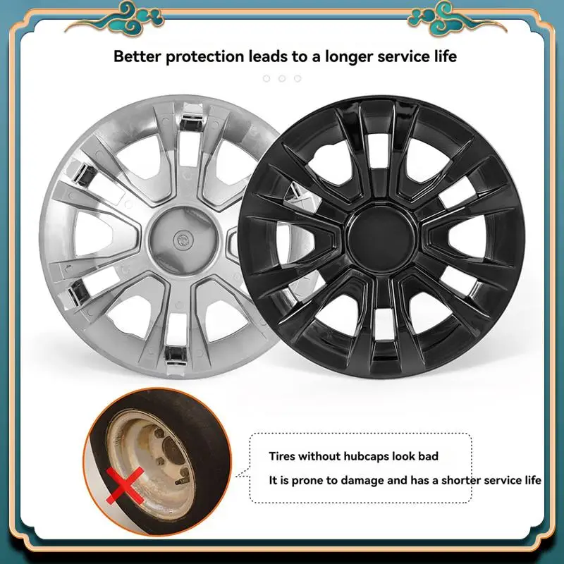 Universal 4Pcs Golf Cart Hub Caps 8