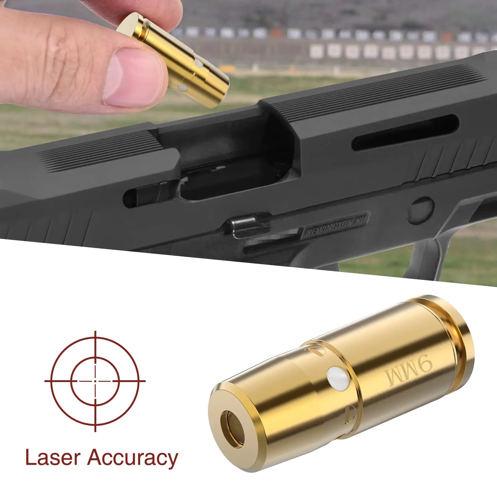 9mm Laser Sight Red Dot Bore Sight Cal Snap Caps Red Dot Laser Dry Fire Training Hunting Shooting Sighter M LOK 6 Batteries