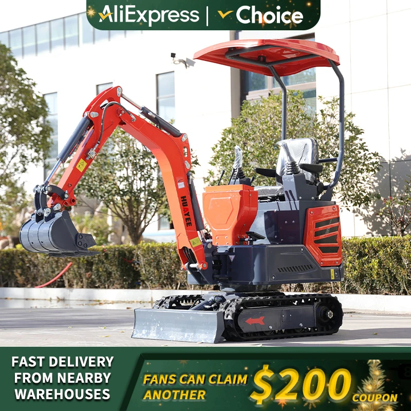 Small excavator agricultural multi-function excavator household indoor micro small excavator engineering orchard trenching excav