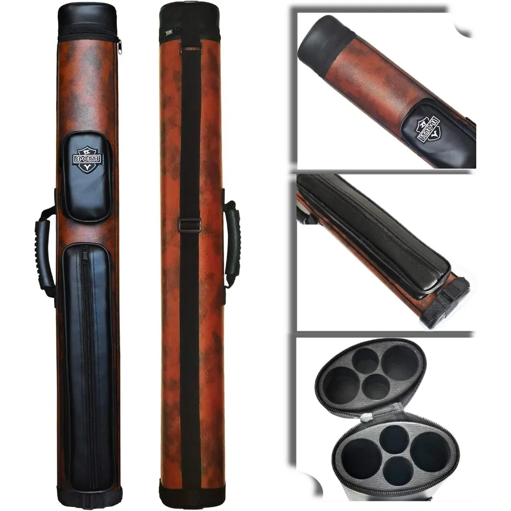 

New Upgraded Hard cue case Oval Pool Cue Billiard Stick Carrying Case