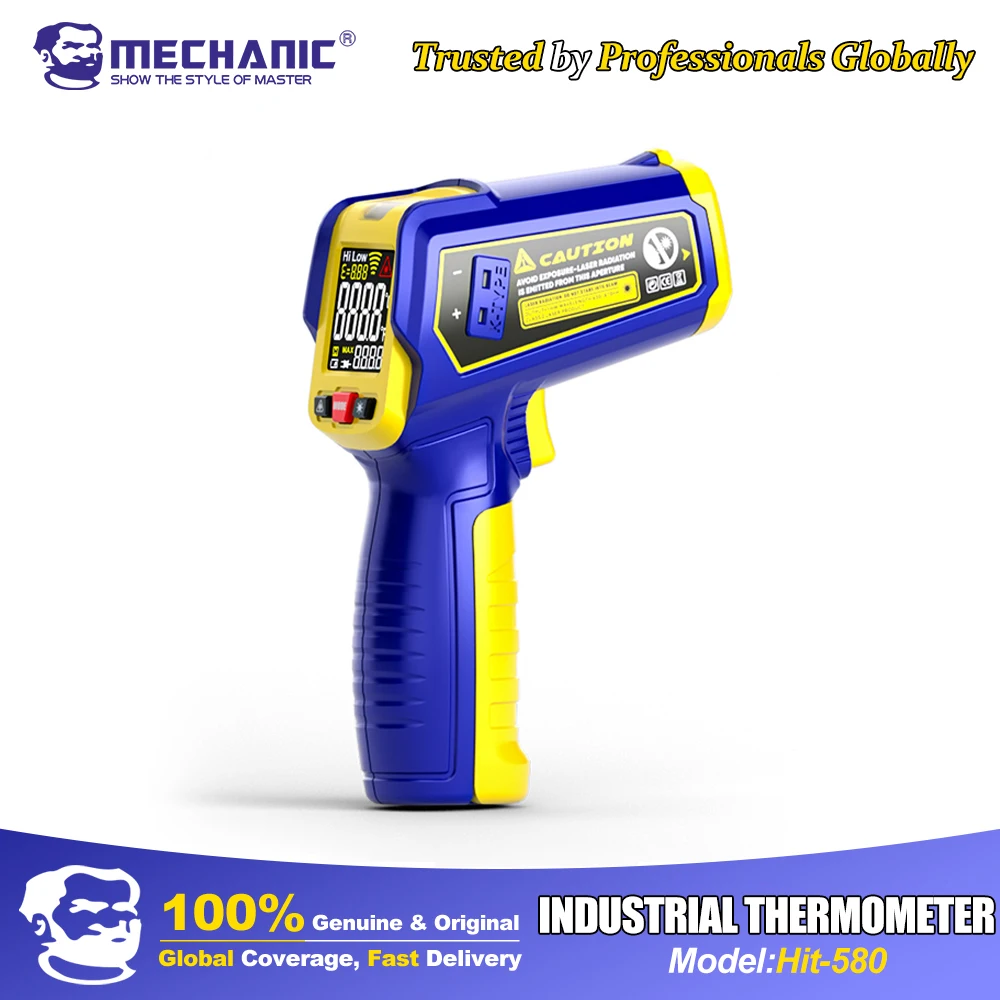 

MECHANIC Industrial Thermometer -50°C~580°C Non-Contact High-Precision with 13-Point Laser Targeting LCD Temperature Meter
