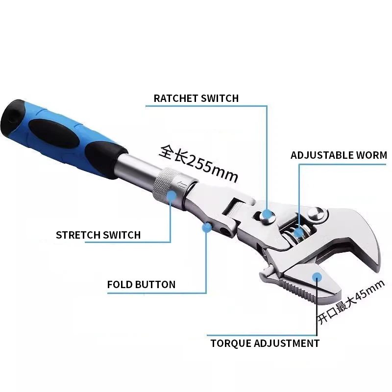 Digital Adjustable Torque Wrench Steel 5-25 NM 45mm Steel Open End Torque Wrench Head Torque Wrench Hand Tool for Bicycle Car