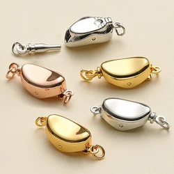 5pcs 18K Gold Plated Brass Necklace Clasps Link Connector Closures Extender for DIY Bracelet Necklace Jewelry Making Supplies