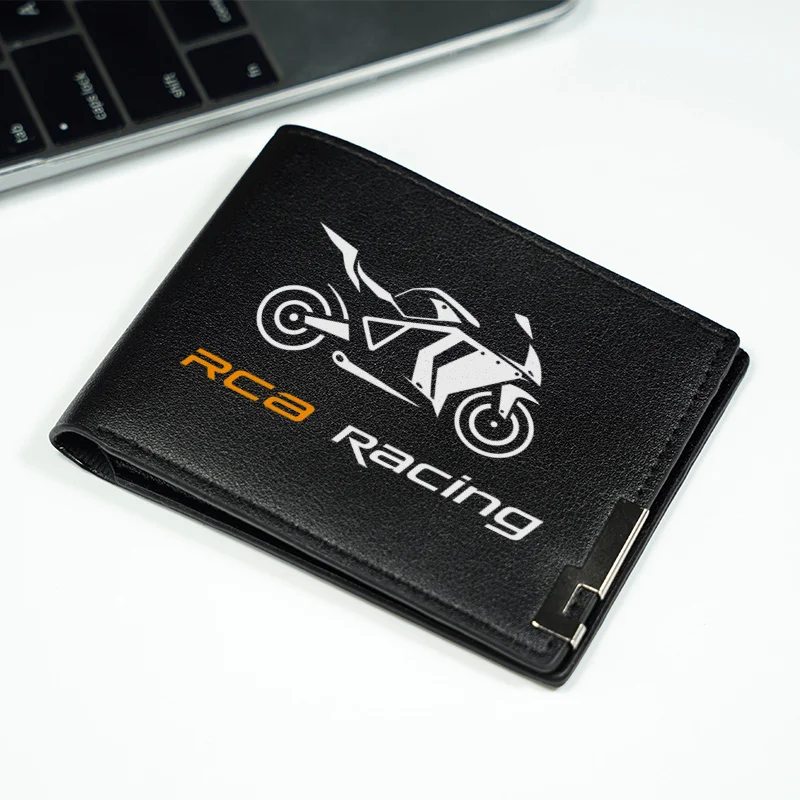 محفظة RCA RACING Motorcycle Logo PU بتصميم بسيط وخفيف الوزن ومتين على طراز الأعمال للرجال