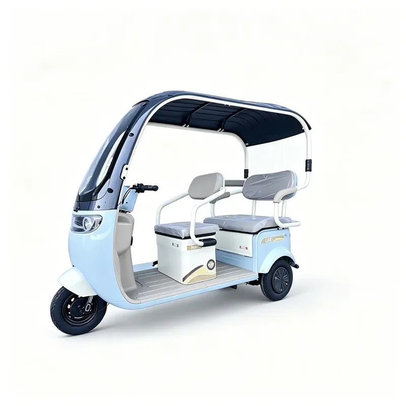 Seniors Deserve the Electric Tricycle with Easy Entry & Full Roof 4-Passenger Range 400kg Payload