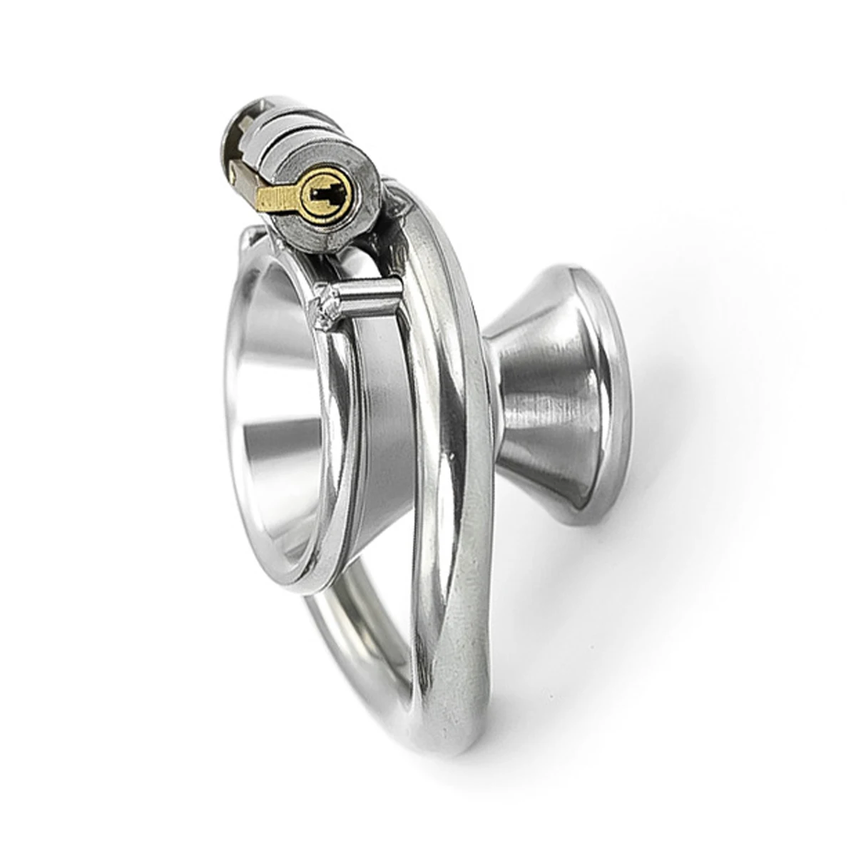 New Metal Small Button Inverted Sissy Male Chastity Cage Cock Ring Penis Lock Bondage Slave Man Sex Toy Anti-Cheating For Men - view 2