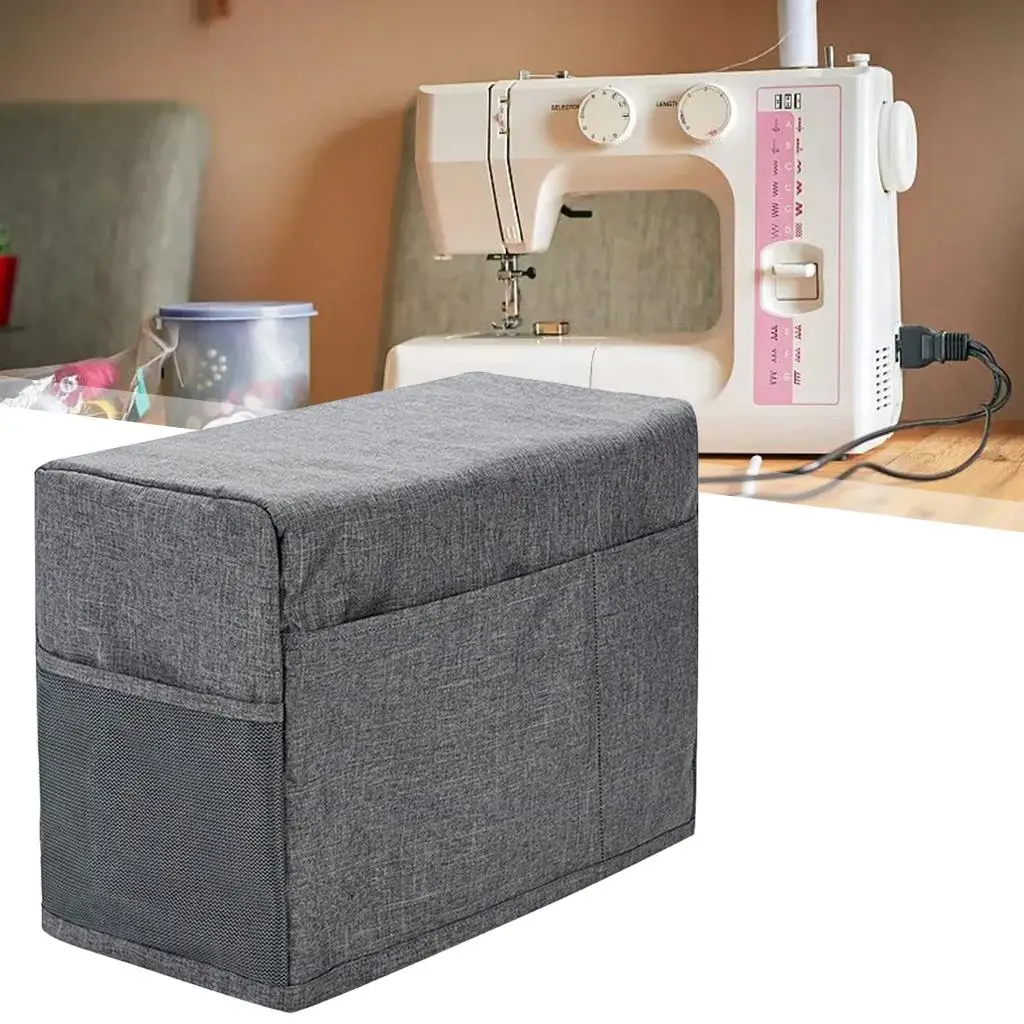 Dustproof Sewing Machine Cover with Pockets Cover/Organizer Polyester Foldable