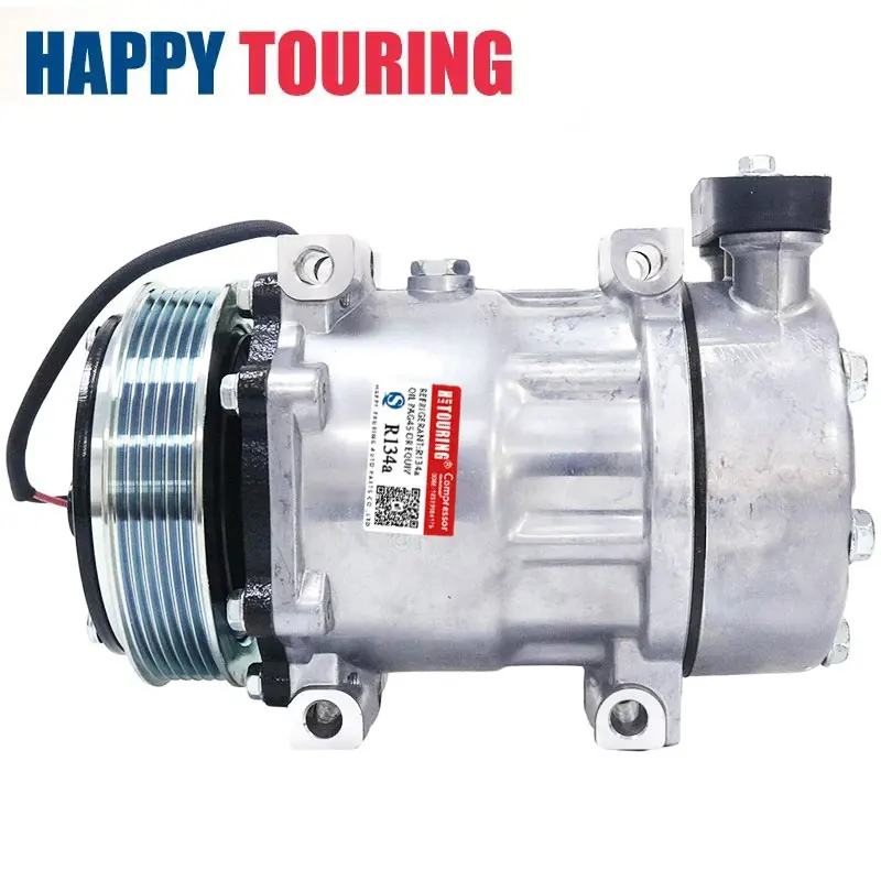 

New 7H15 AC Compressor w/Clutch for Sanden 4039 4424 4731 Kenworth Peterbilt 43554039 48844039 78595 5362 F696001122 F696002121