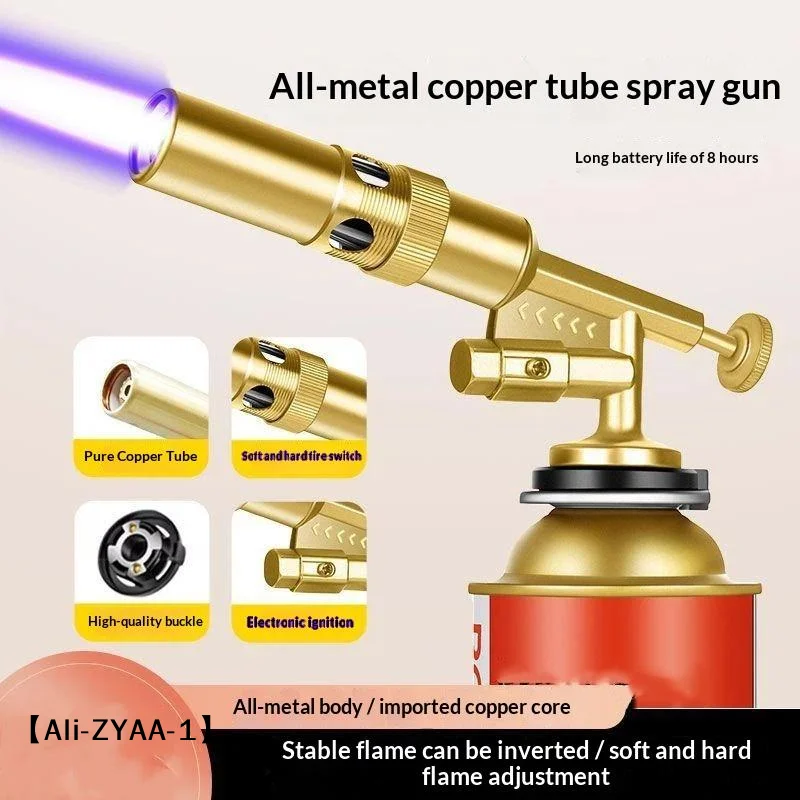 【A】1PCS BBQ Portable Welding Torch Gas Burner Flame Blower Gas Torch Brazing Cooking Barbecue Auto Ignition Kitchen Baking Tool