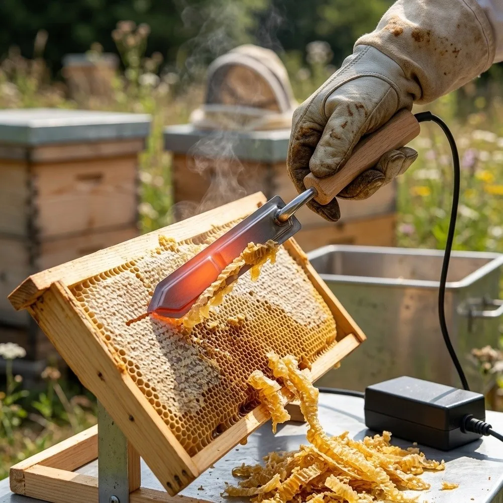 Electric For Beekeeping Uncapping - Heated Cutting Tool with 440mm Length and Wood + 304 Stainless Steel Build