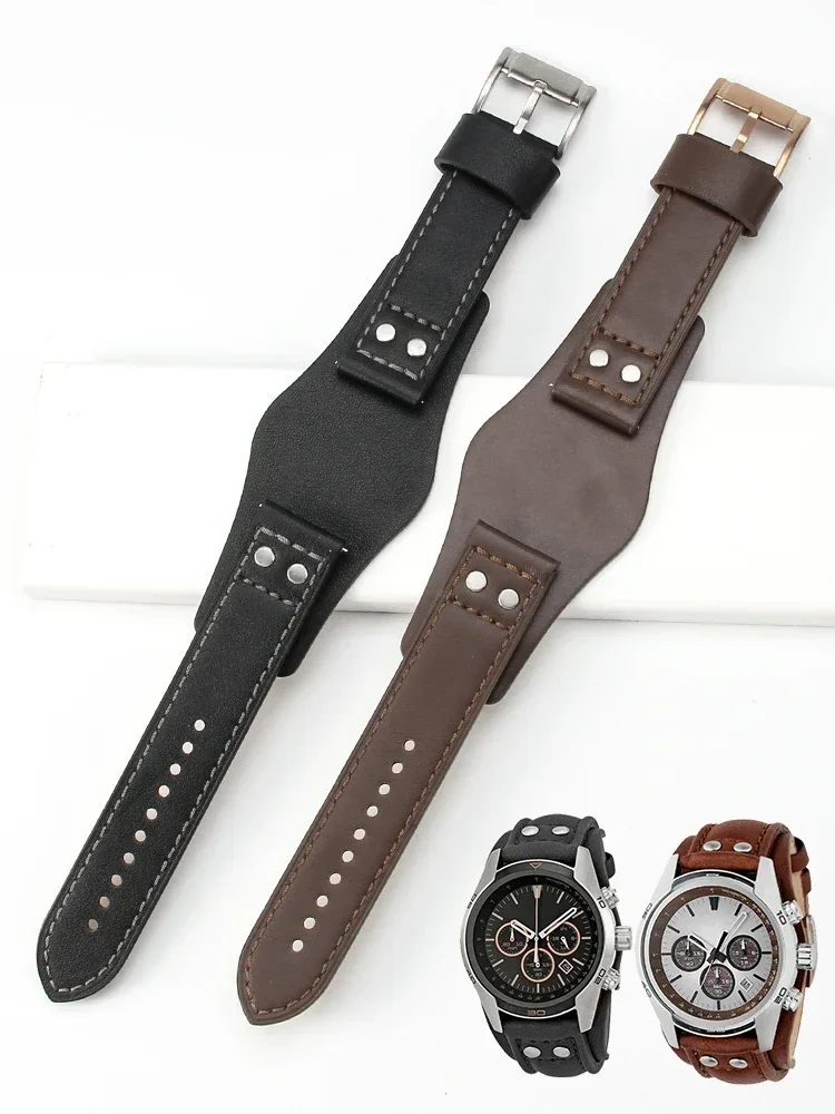 Genuine Leather Integrated Cowhide Waterproof Soft Comfortable 22mm Watchband for Fossil Ch3051 Ch2564 Ch2565 Ch2891 Series Tray