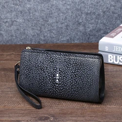 2023 Winter New Men's Pearl fish skin Clutch Bag High-quality Genuine Leather Envelope Clutch Bag Large Capacity Men's Bag