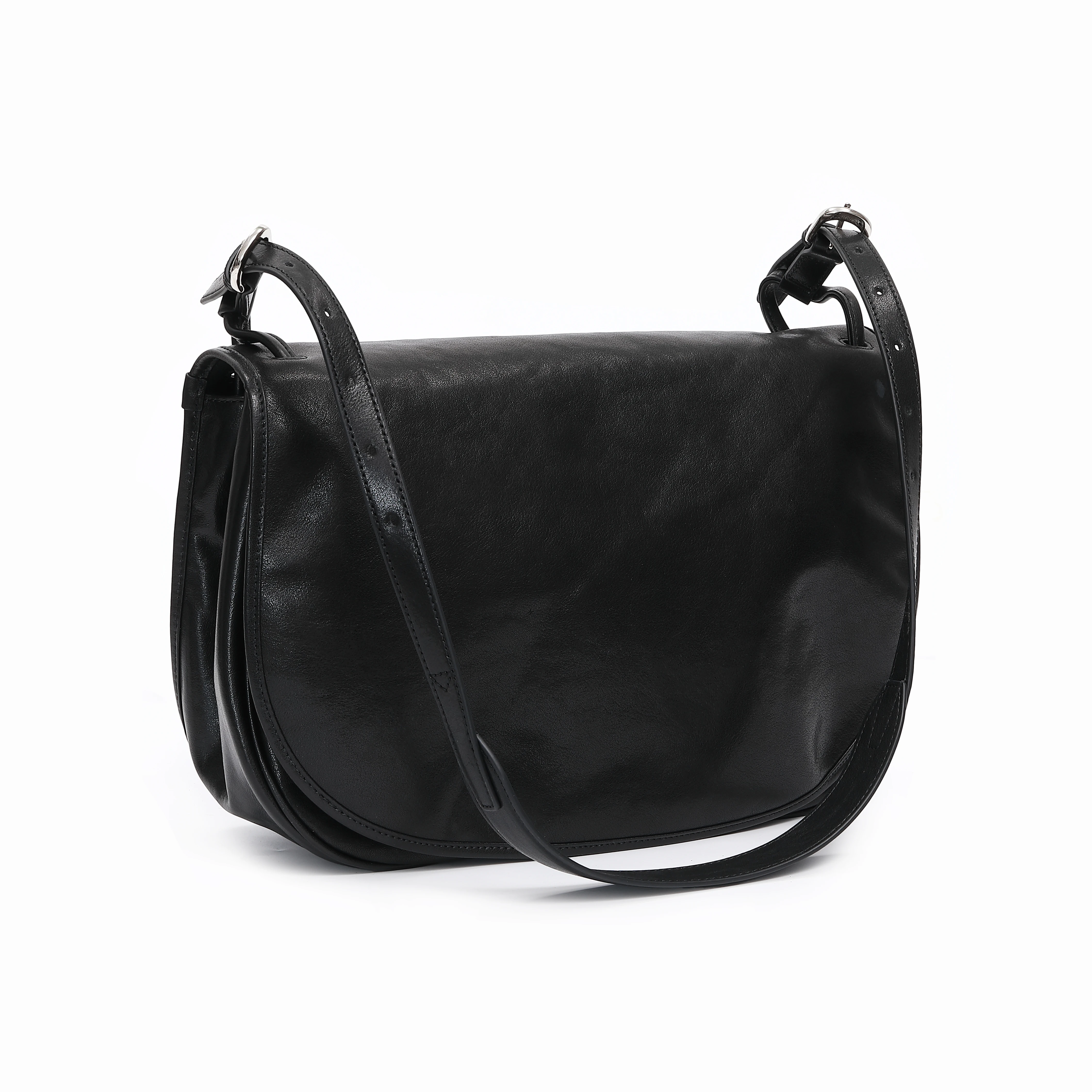 Dttxt｜Simple Style First-Layer Cowhide Versatile Saddle Bag Crossbody Large-Capacity Commuter Bag for Women