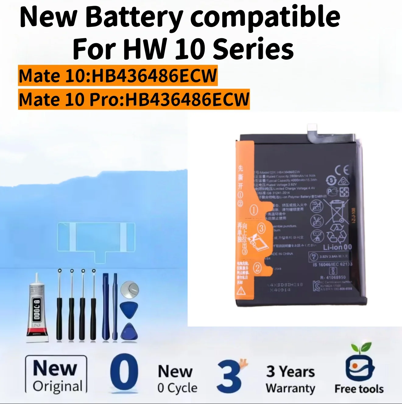New Battery compatible For Mate 10 / Mate 10 Pro Mobile Phone Batteries + Free Tools