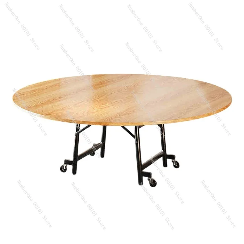 Compact Folding Dining Table for Home Small Apartment Rental Room Space Saving Drop Leaf Round Table Movable Meal Desk Simple