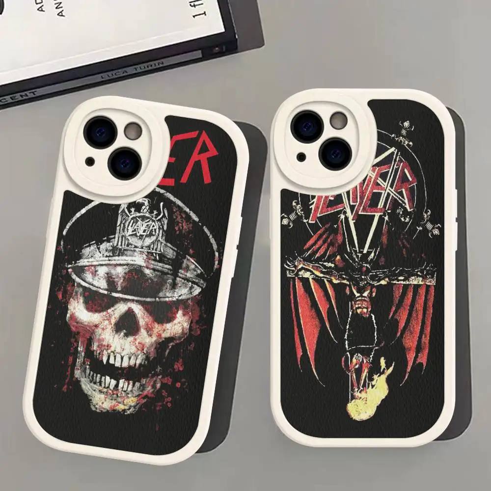 Thrash Metal Band Slayer Phone Case For IPhone 16 15 14 13 12 11 Pro Max Plus 16E Soft Leather Cover