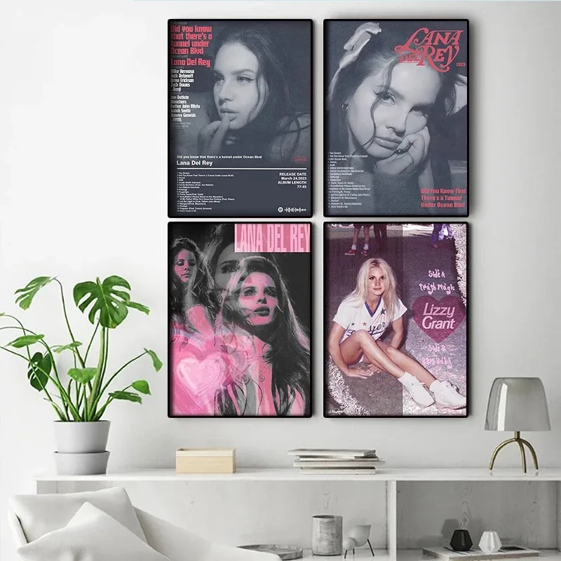 Rey American Singer Lizzy Grant Music Album Cover Posters For Room Canvas Painting Print Art Home Wall Decor Pictures