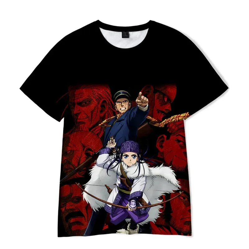 2025 22 Аниме Golden Kamuy 3D Футболка Женщины Мужчины Лето 5E0A16UF Модная забавная футболка с коротким рукавом Графические футболки Sugimoto Saichi C