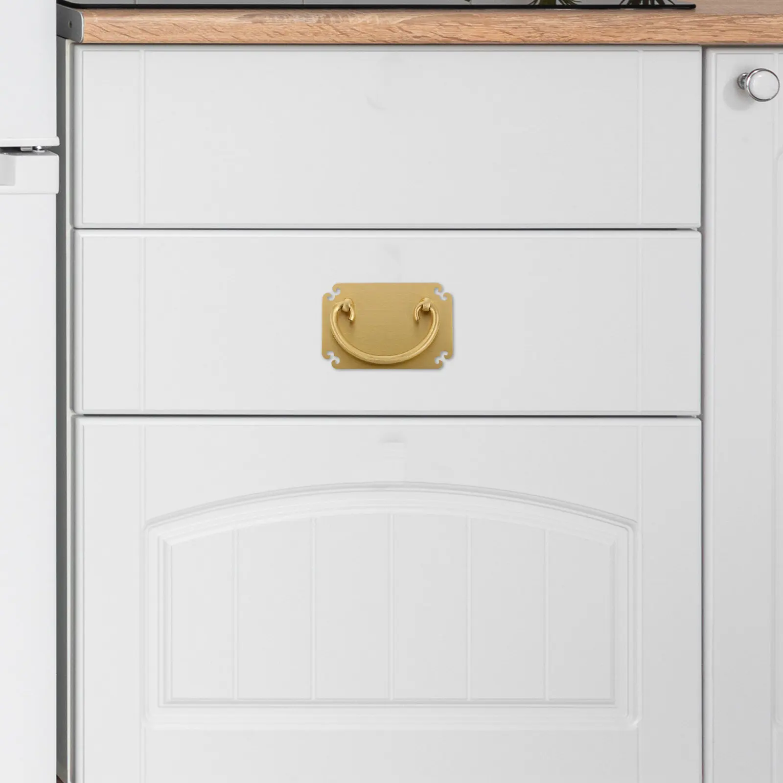 1Set Chinese Vintage Copper Drawer Pulls Dual-Hole Design for Dresser Cabinet Kitchen Wardrobe Decorative Hardware