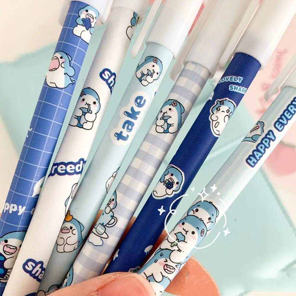 12PCS/Box High Quality 0.5mm Blue Ink Ballpoint Pen Bear Peach Astronaut Quick Drying Erasable Pen Writing Tools Students Gift