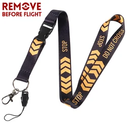 1 PC Fashion Lanyard DO NOT CROSS STOP Lanyard For ID Badge Holders Pass Gym Mobile USB Badge Holder Lanyards Neck Strap Keyring