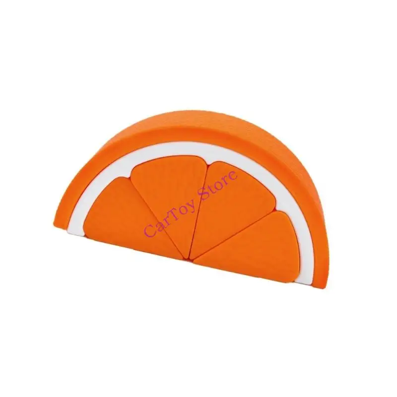 Brinquedo educacional quebra-cabeça tangerina frutas silicone para crianças empilhando tangerina, brinquedo para