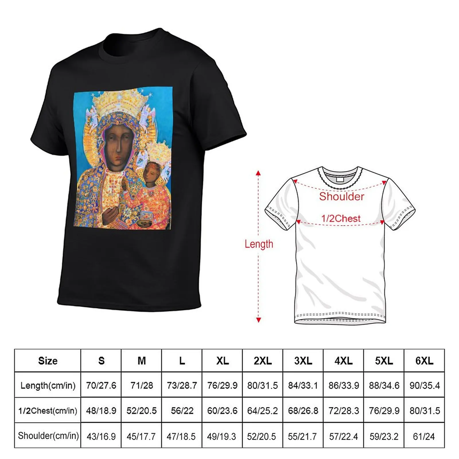 Our Lady of Czestochowa Black Madonna Poland Virgin Mary Painting T-Shirt anime clothes Funny t-shirt oversized t shirts for men