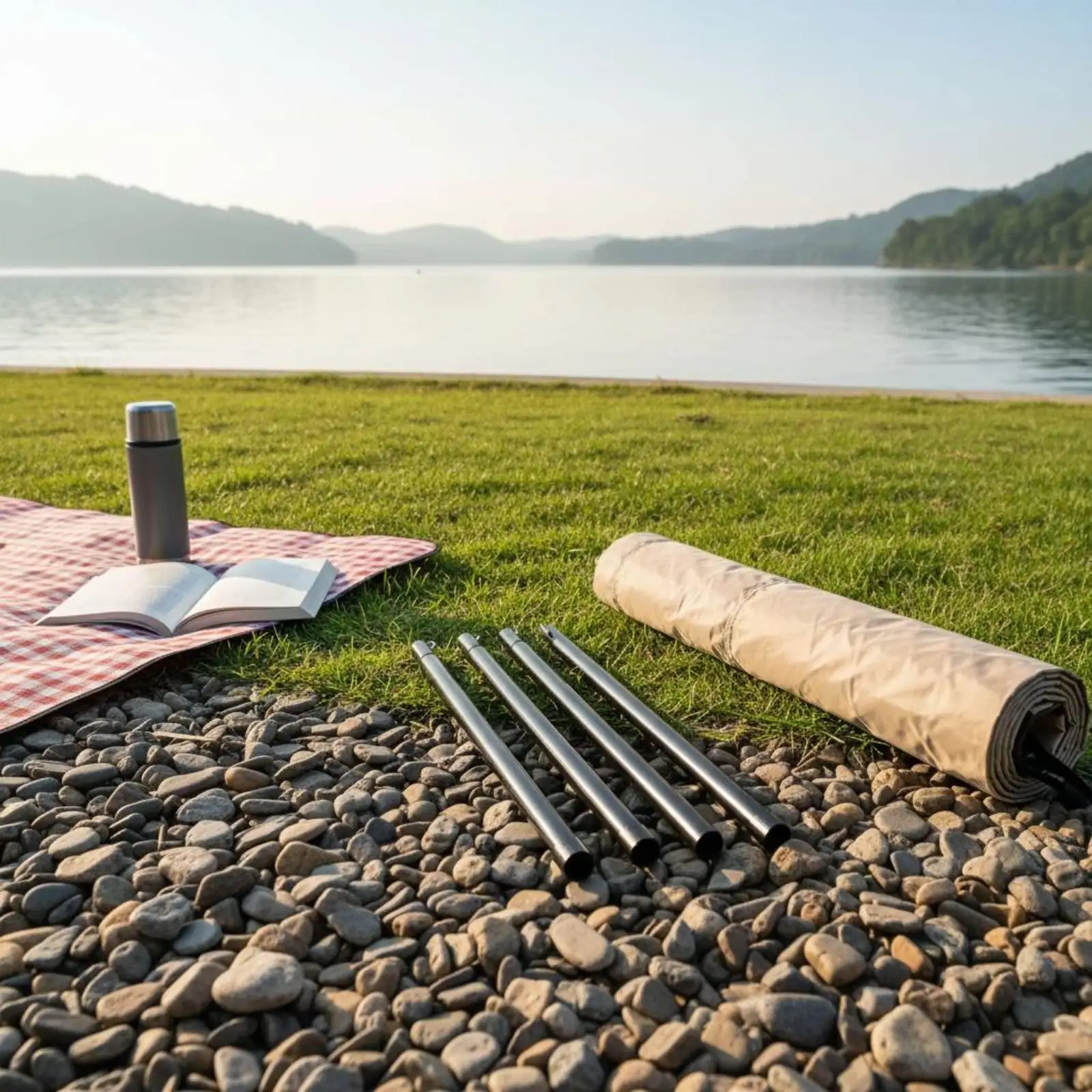 Heavy Duty Camping Awning Poles Galvanized Steel Telescopic Tent Support Rods for Outdoor Canopy Tarp Setup