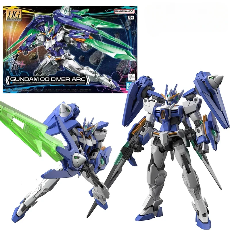 Bandai Namco HG 1/144 Gundam 00 Diver Arc 14Cm Gundam Build Metaverse Anime Original Action Figure Model Kit Assemble Toy Gift