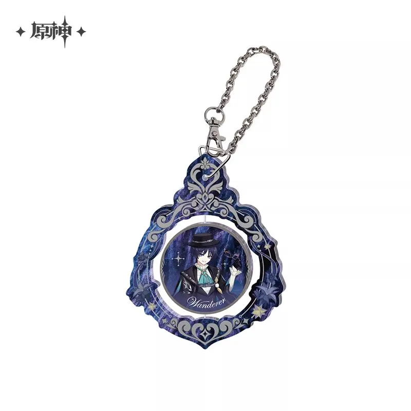 [Genuine] miHoYo Game Genshin Impact Wanderer Tartaglia Flins Skirk Rotating Pendant Anime Keychain Accessory Cosplay Xmas Gifts