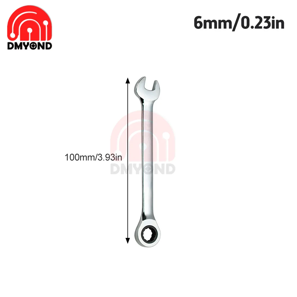 6,7,8,10,12,13,14,15,17mm Ratchet Spanner Combination Wrench Keys Gear Ring Tool Handle Chrome Vanadium Tool