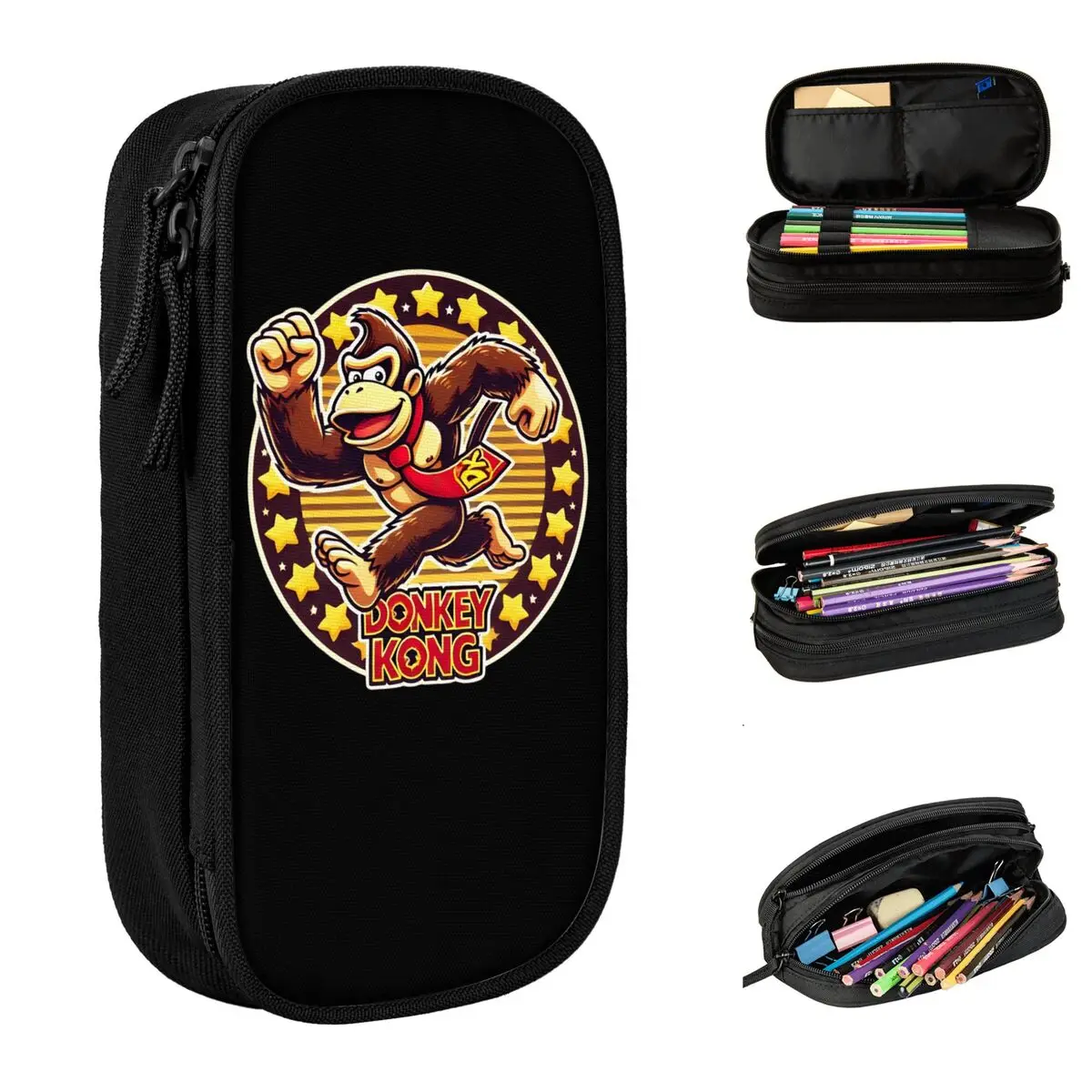 

Donkey Kong Birthday Party Pencil Cases Pencilcases Pen Box for Student Large Storage Bag Students School Gifts Accessories