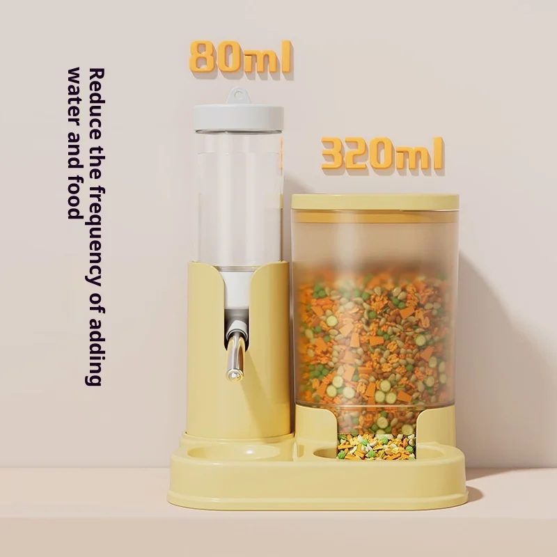 

Auto 2-in-1 Hamster Feeder & Waterer - Anti-Spill Food Bowl with No-Drip Bottle, for Hamsters/Roborovski (CE Certified)