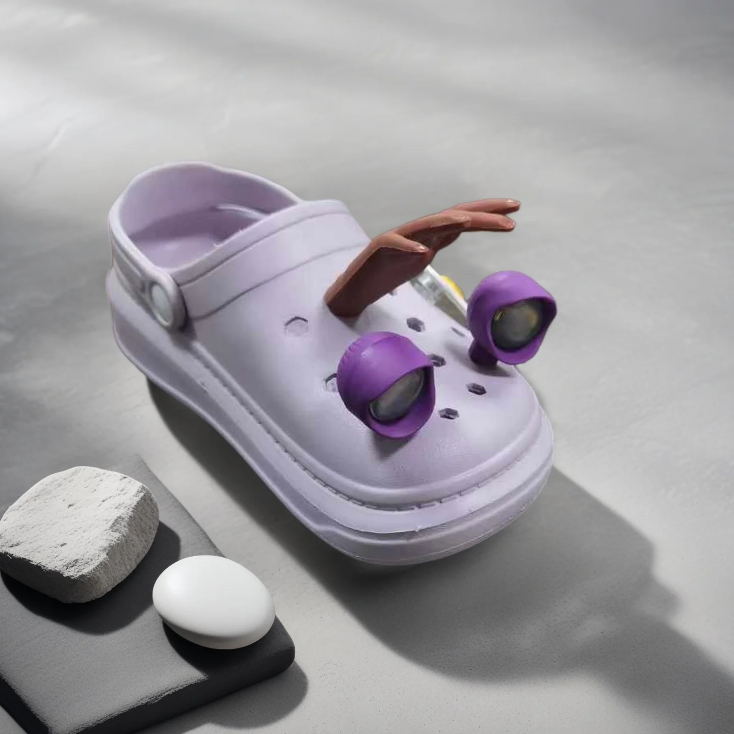 

2pcs Funny Human Hand Shoes Charms for Flexible Parody Clogs Sandals Decoration PVC Shoe Accessories Charms for Friends Gifts