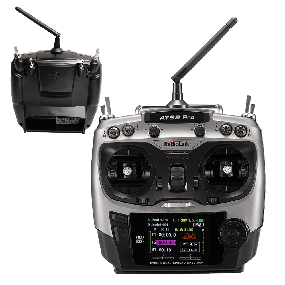 RadioLink AT9S PRO Transmitter DSSS FHSS Mode 2 2.4G 10/12CH   Transmitter  with R9DS Receiver for RC Model Airplane Drones