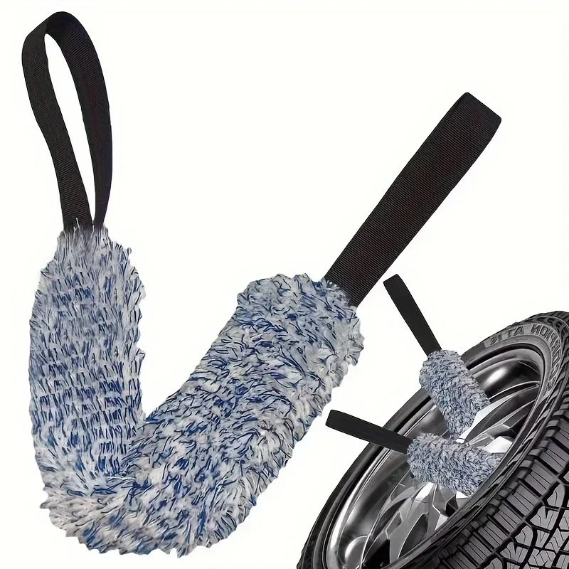 Wheel Rim Cleaning Brush, Car Wheel Wash Towel Brush, Soft Car Wheel Cleaning Brush,Plush Wheels Corner Car Drying Towel