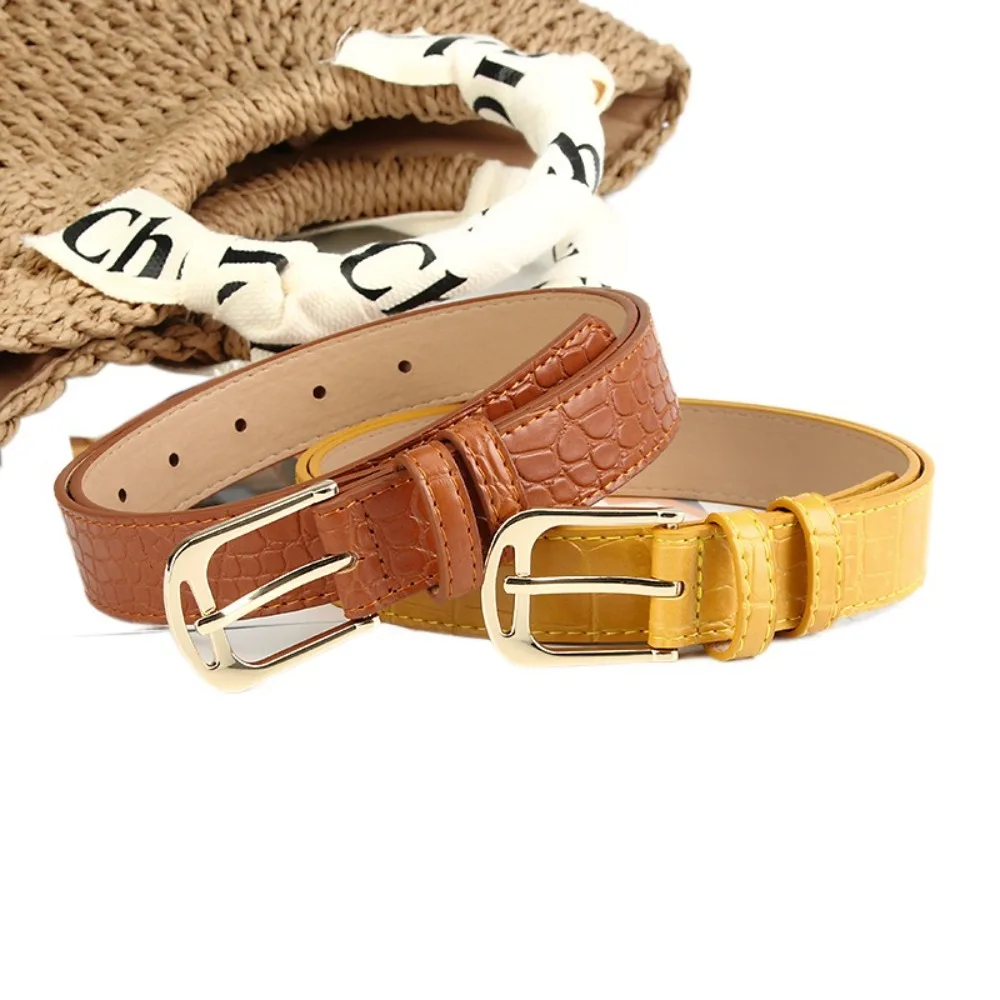 Pin Buckle PU Leather Belt Simple Korean Style Dress Decor Women Waistband All-match Jeans Trouser Decor Thin Waist Belt Daily