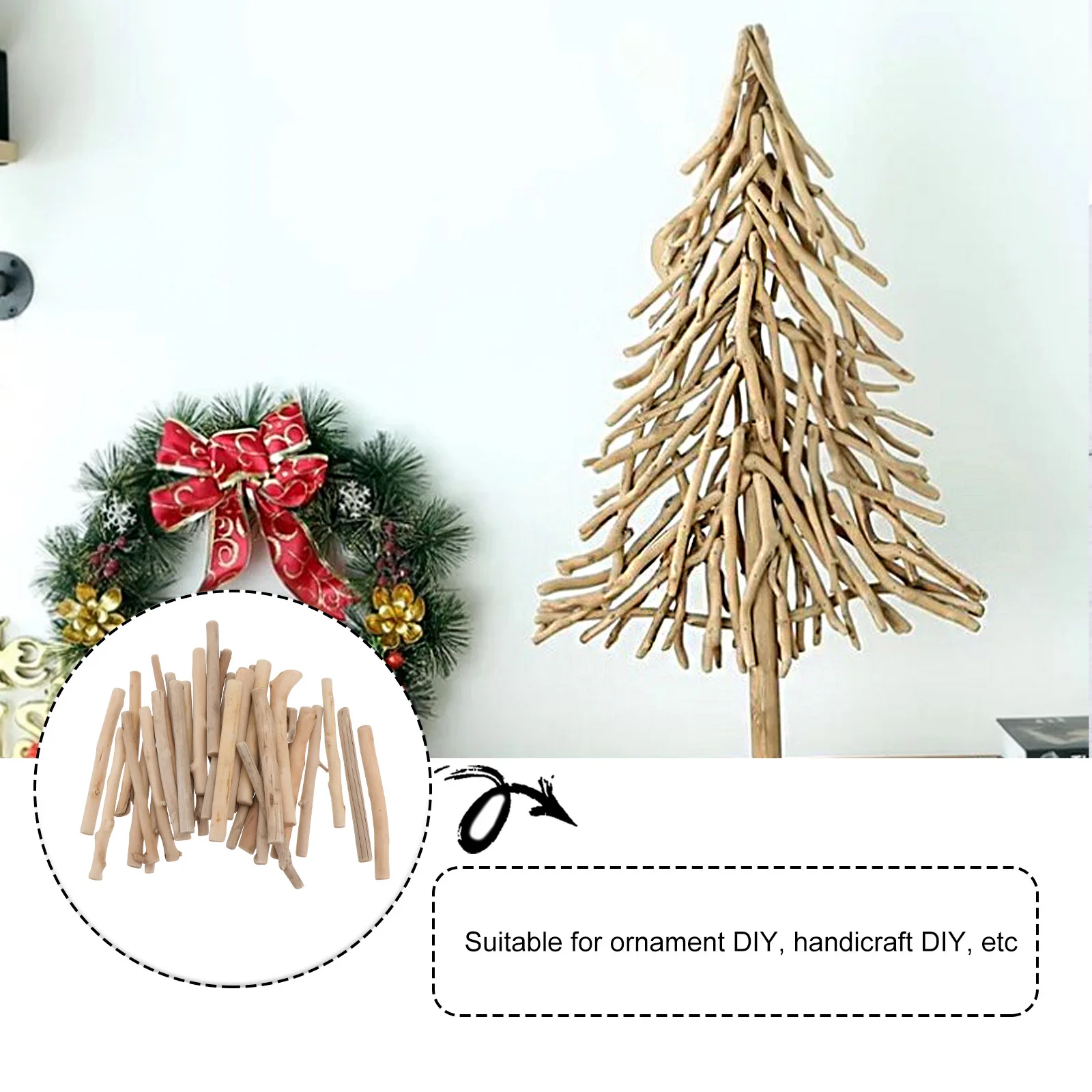 

Large Natural Wood Stick Pack DIY Crafts Material Smooth Polished Durable Ornament Accessory Handicraft Use Wooden Sticks