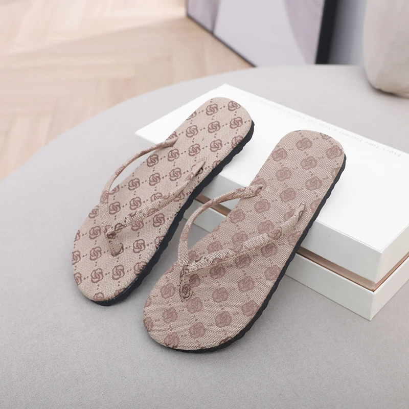 Women Fashionable Casual Flip Flops Brown Gray Girls Swimming Pool Walking Sandals Summer Outside Female Beach Water Slippers