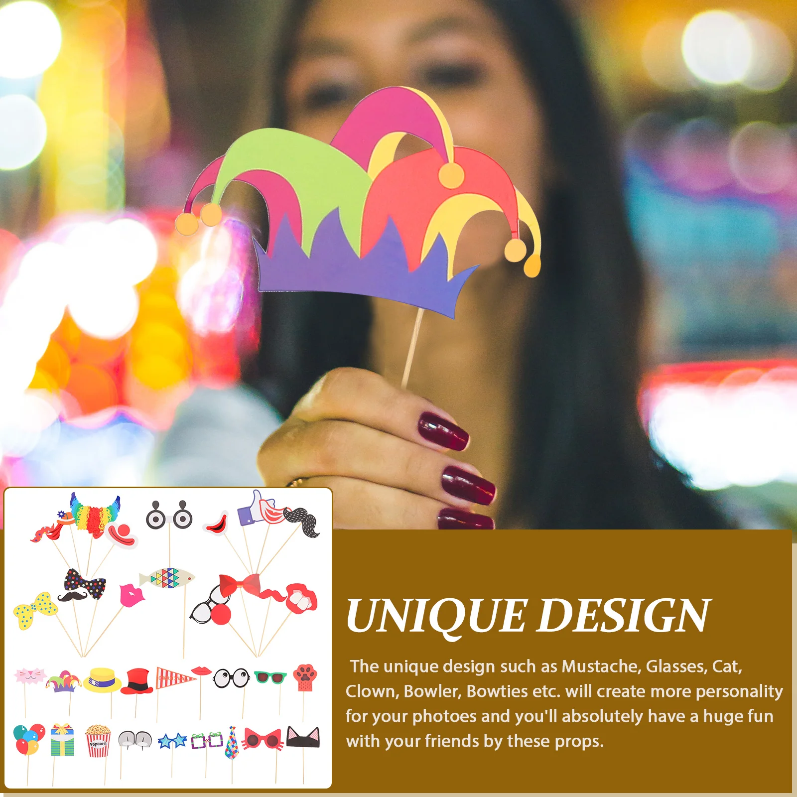 

36 PCS Halloween Photo Props Carnival Party Decorations Photos Booth Girl Wedding Bride