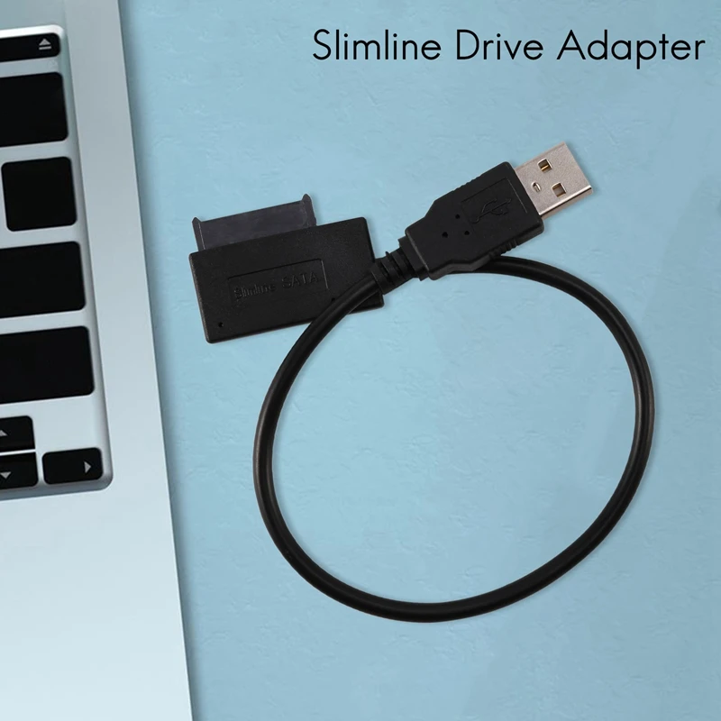 USB 2.0 To Mini Sata II 7+6 13Pin Adapter Converter Cable For Laptop CD/DVD ROM Slimline Drive