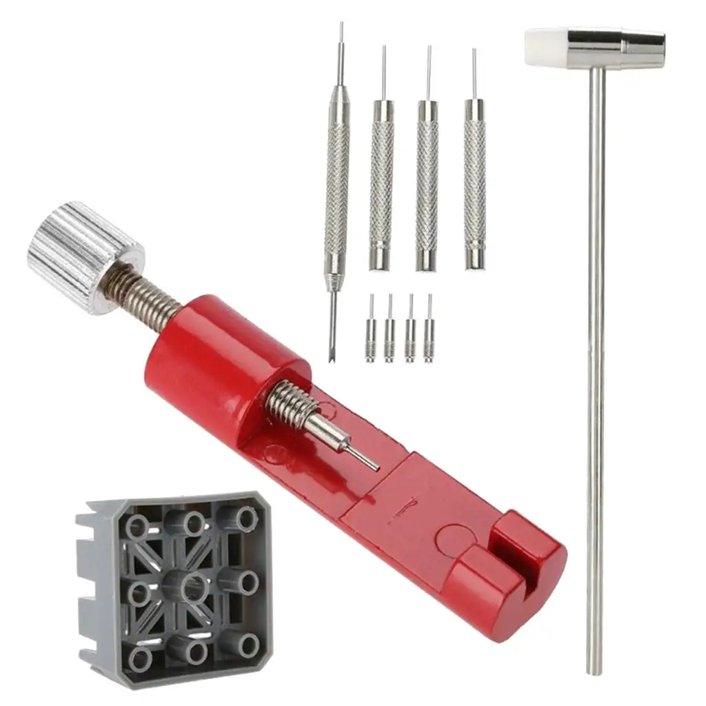 11pcs Professional Watch Bracelets Link Remover Pins Hammer Tool Kits Repair