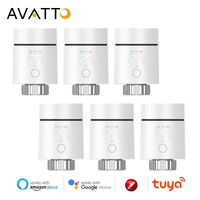 AVATTO 1~6PCS Tuya ZigBee3.0 Thermostat Radiator Actuator,Home Smart TRV Thermostatic Valve Controller For Alexa Google Home